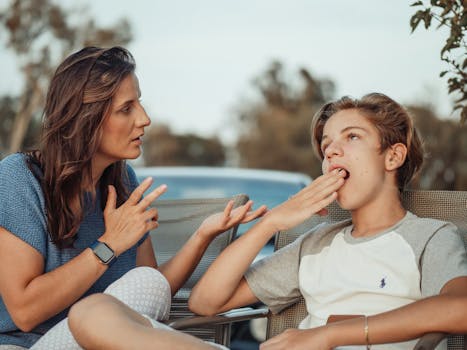 mother listening to her child