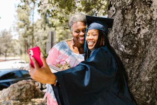 family taking a selfie together