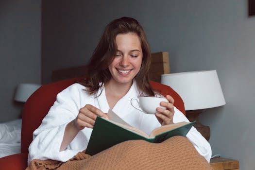 A mother enjoying a relaxing moment for self-care