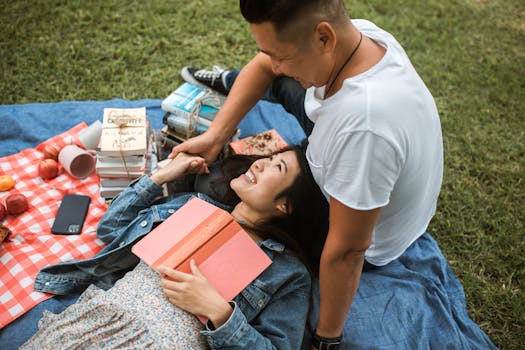 A relaxed family enjoying a picnic outside