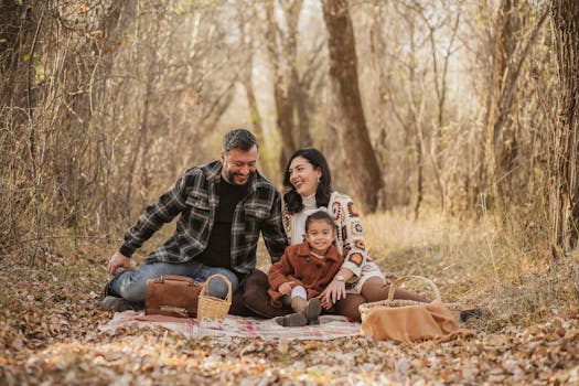 happy family enjoying a picnic