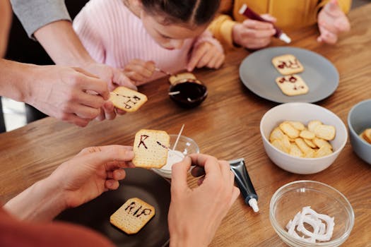 A child making their own snack