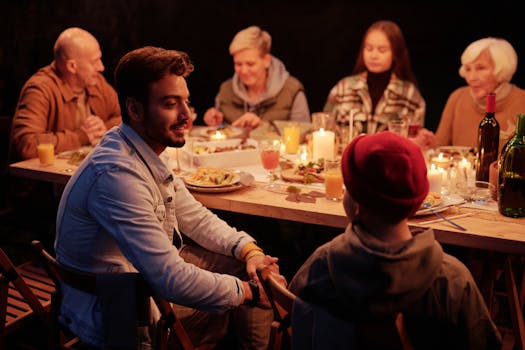 family meeting around the dinner table