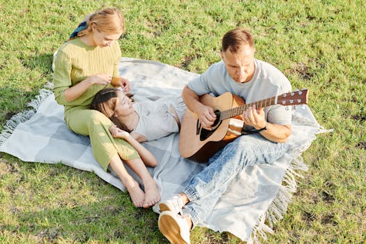 family enjoying a picnic together