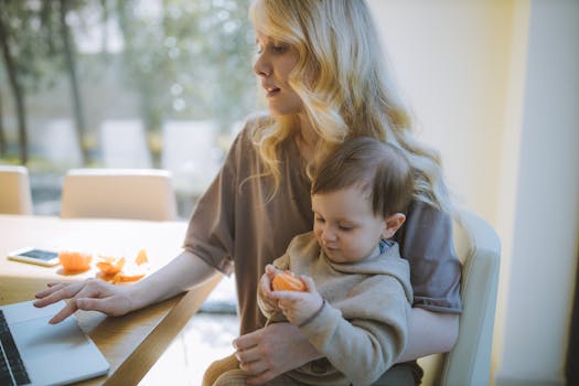 busy working mother balancing tasks