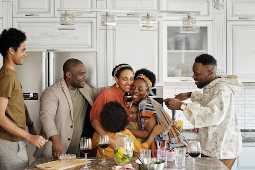 Family check-in time at the dinner table