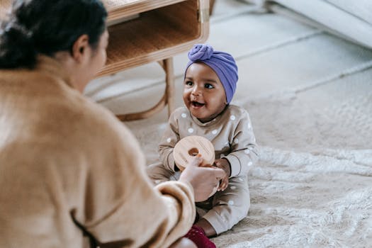 mother and child playing together