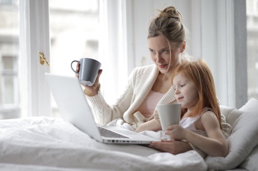 Working mom enjoying quality time with family