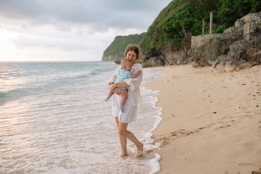 mom enjoying a peaceful walk in nature