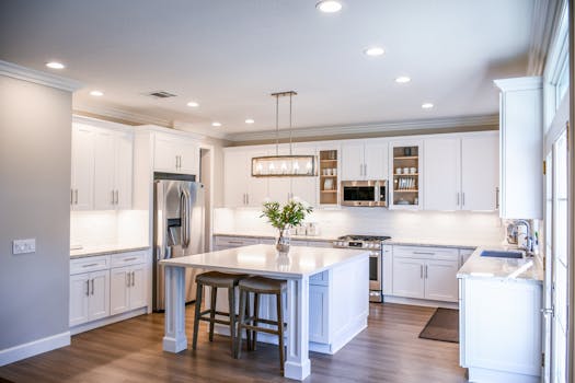 clean kitchen with organized items