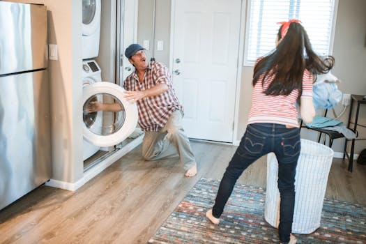 family cleaning together