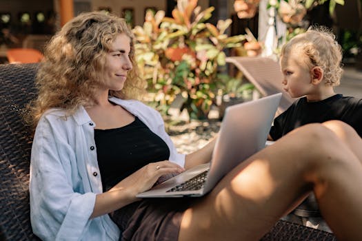 working mother looking tired