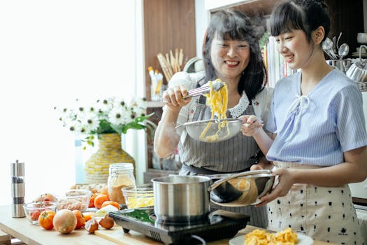 a family enjoying a healthy meal together