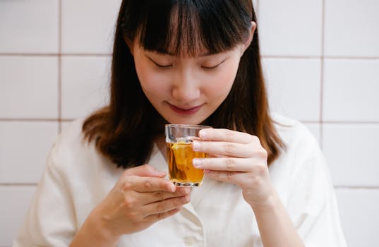 a calm mother enjoying a moment of self-care