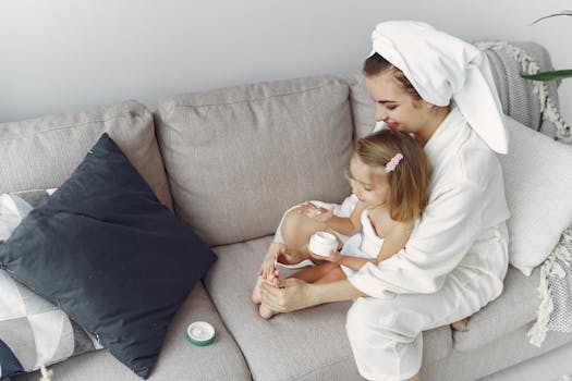 image of mother enjoying self-care time