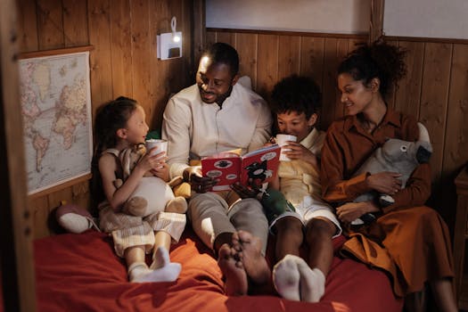 a mother reading a bedtime story