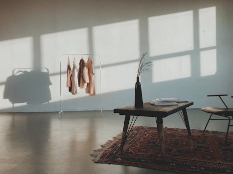 Bright living room with sunlight