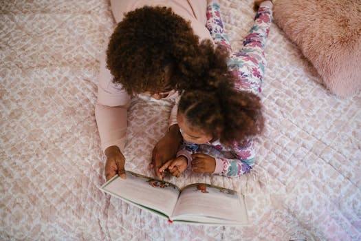 mom enjoying time reading